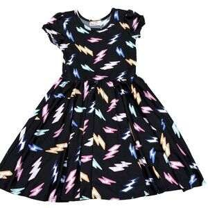 DotDotSmile Lucy Twirl Dress Lightning Bolt Print Dress Size 5/6